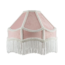 Traditional Victorian Empire Lampshade in Soft Blush Pink Velvet with Tassels | Pink