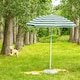 image 5 of Harbour Housewares Metal Beach Parasol with White Base - 1.8m  - Green Stripe