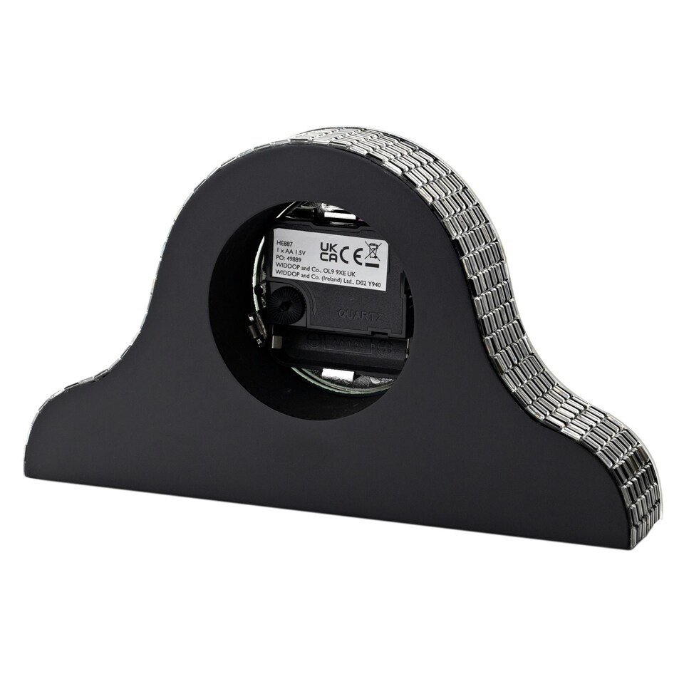 image 1 of Hestia Glass Mirror Napoleon Mantel Clock