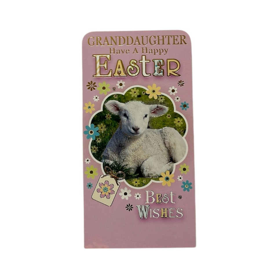 image 1 of To Granddaughter Cute Lamb Design Easter Money Wallet Card