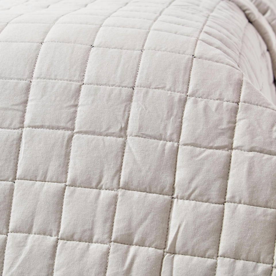 image 1 of Homescapes Cotton Quilted Reversible Bedspread Black and Grey - 230 x 250 cm Black