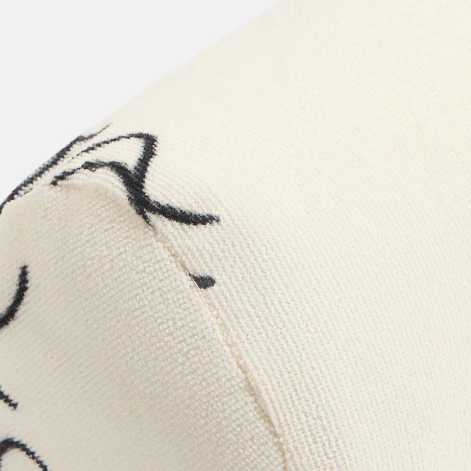 image 1 of OHS Bows Print Beach Bolster Neck Back Support Pillow | White | Monochrome