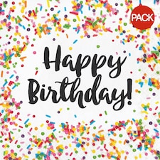 Creative Party Paper Sprinkle Birthday Disposable Napkins (Pack of 16) - Multicoloured - One Size
