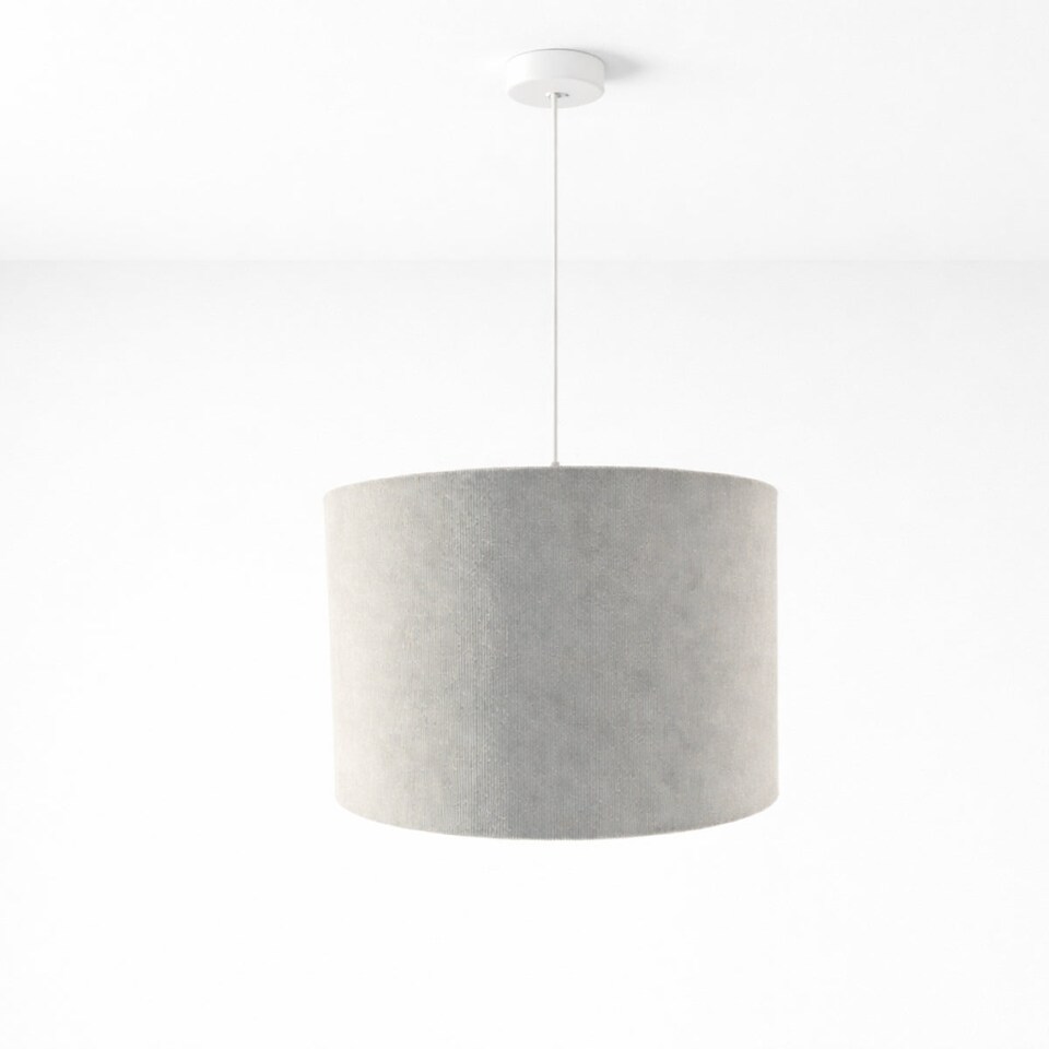 image 1 of CGC LOLA Grey Corduroy 30cm Lampshade with Silk Inner