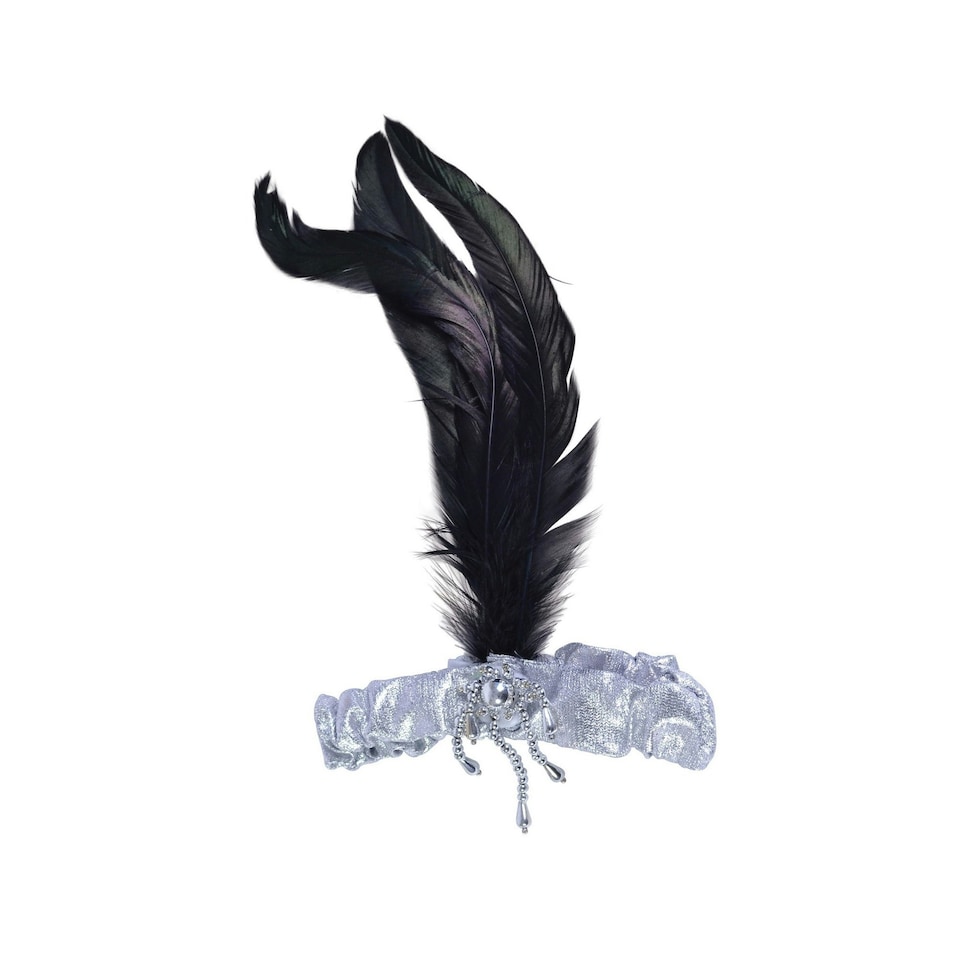 Bristol Novelty Unisex Adults Feather headband - Silver/Black - One Size One Size
