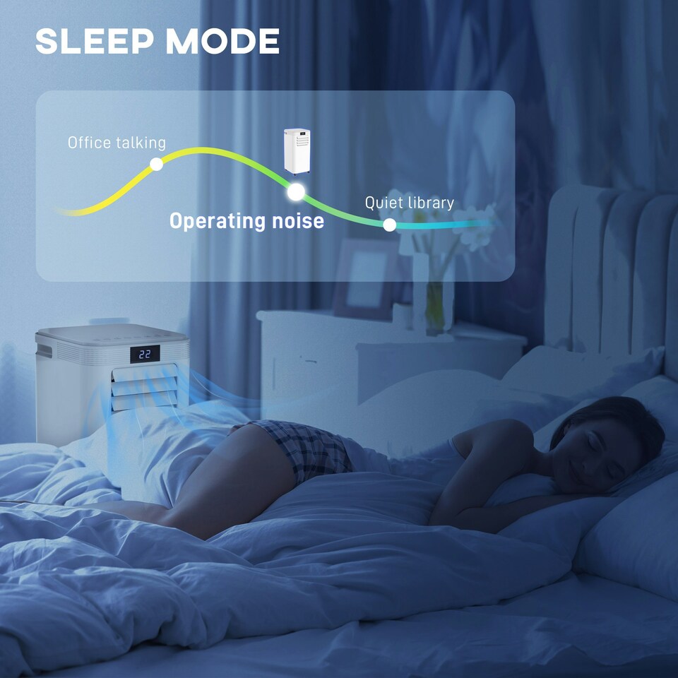 image 1 of HOMCOM 8000BTU Portable Air Conditioner 4 Modes LED Display Timer Home Office