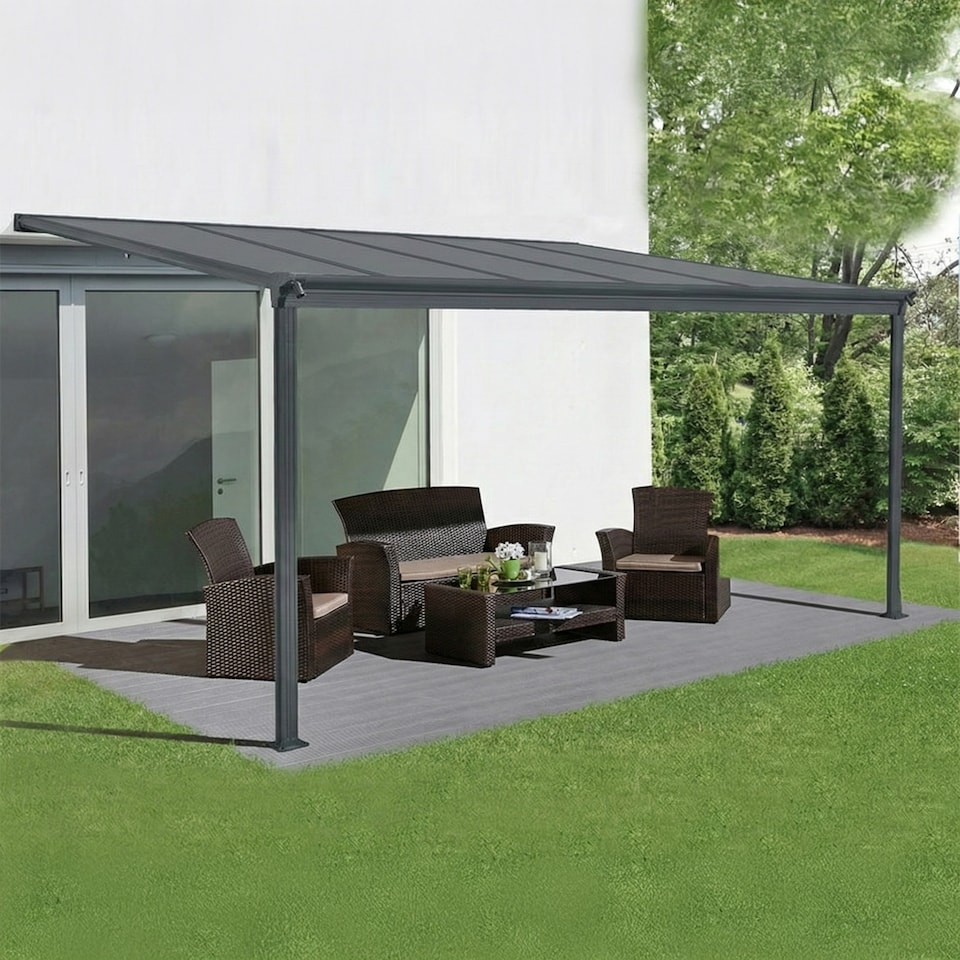 image 1 of Anthracite Veranda Garden Canopy 14ft x 10ft