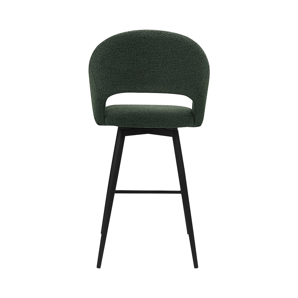 image 1 of Bentley Designs - Sterling 180° Return Swivel Barstool With Black Sand Powder Coated Legs - Green Fabric (Single)