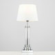 image 3 of ValueLights Silver Modern Clear Glass Touch Table Lamp With White Shade