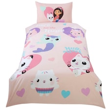 Gabby´s Dollhouse Hug Duvet Set - Pink/Blue/Purple - Single