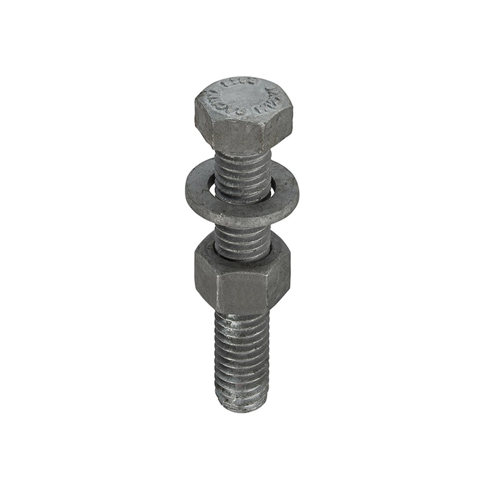image 1 of Unifix CE Marked Assembled ISO 4017 8.8 Galv Set/Nut/Washer M20 x 90 Box of 50 | Grey | M20 | 50