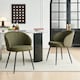 image 5 of SONARA Modern Set of 2 Chunky Weave Fabric Ergonomic Dining Chairs with Arms | Green