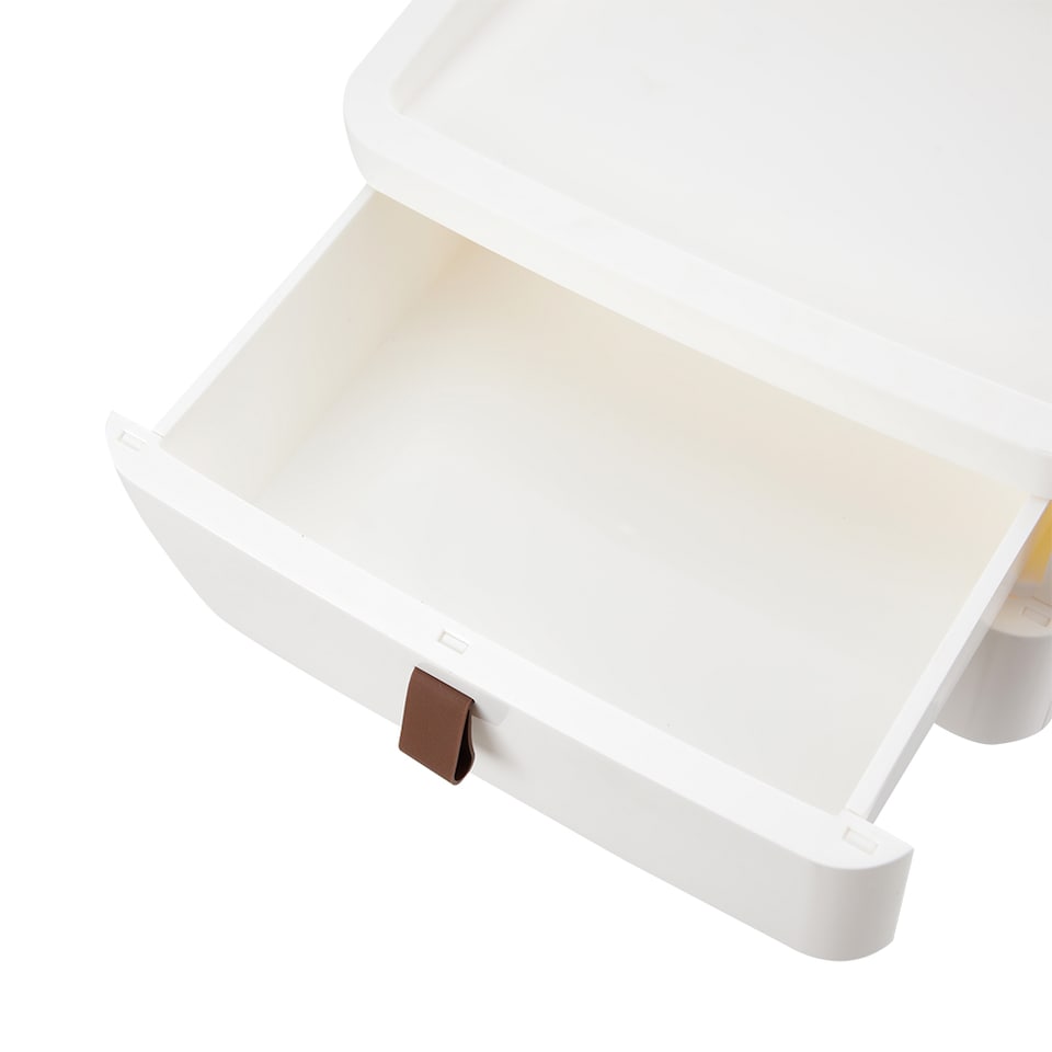 image 1 of Living and Home Desktop Plastic Drawer Storage Organizer, 3 Tier | White