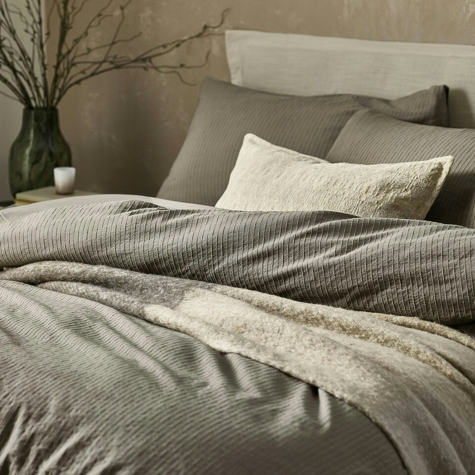 image 1 of Yard Malton Stripe 100% Cotton Mole Duvet Cover Set, King Multi | King