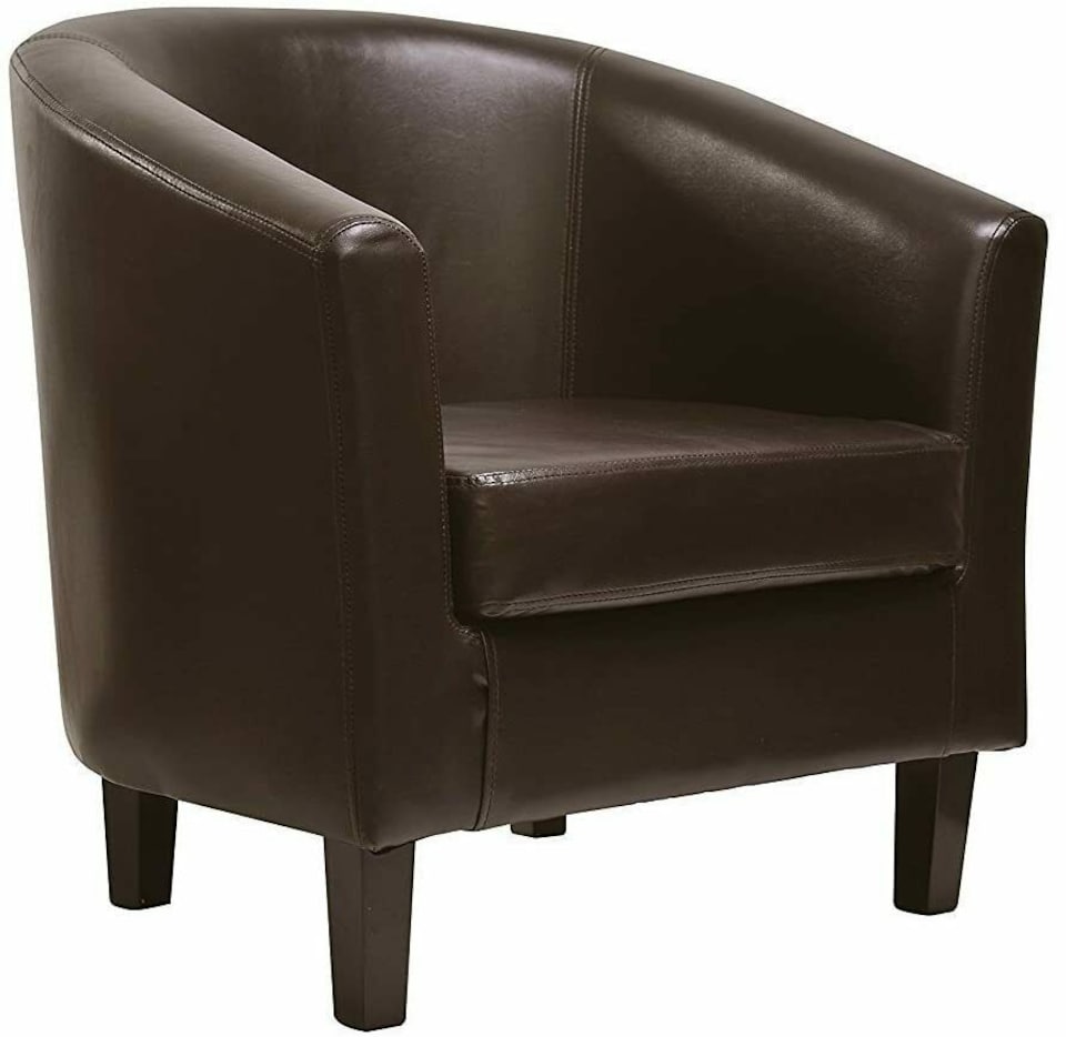 image 1 of Tub Chair Faux Leather Arm Chair