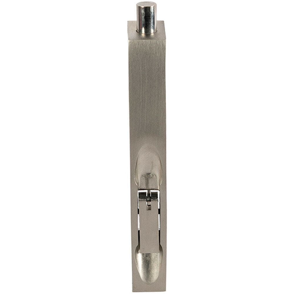 Loops Lever Action Flush Door Bolt with Flat Keep Plate 152 x 20mm Satin Nickel in Metallics