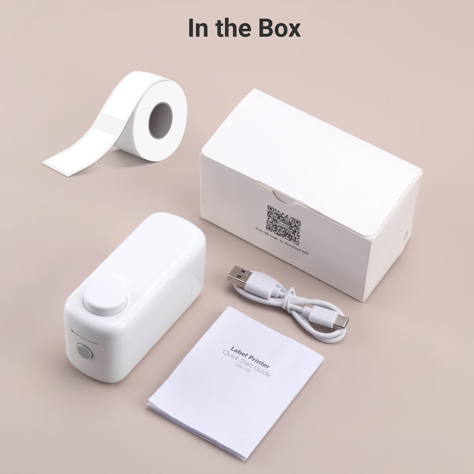image 1 of Mini Bluetooth Inkless Thermal Label Printer with Cutter - August LBP160W