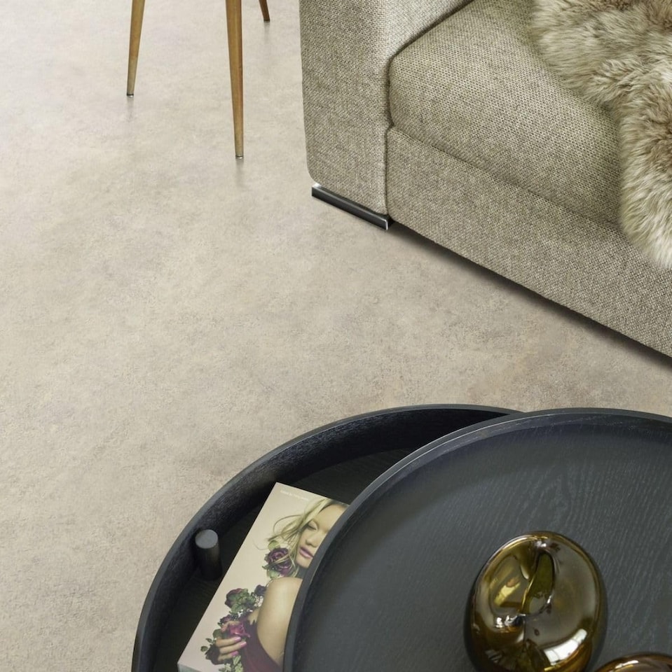 image 1 of Concrete Effect Anti-Slip Vinyl Flooring For LivingRoom, Kitchen, 2mm Thick Cushion Backed Vinyl Sheet