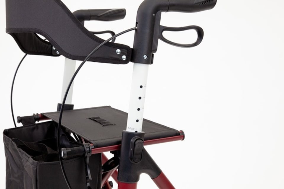 image 1 of The Ramp People TRP7 Folding Rollator Walker with Seat, Bag & Backrest - Red