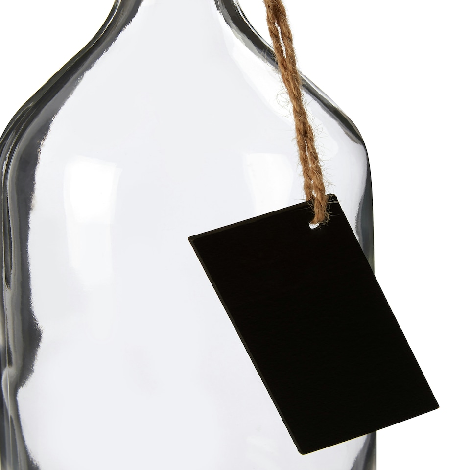 image 1 of Interiors by Premier Crystal Storage Bottle With Pine Wood Lid, Personalized Clear Glassware, Transparent Drinking Bottle