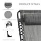 image 4 of Outsunny Portable Sun Lounger, Folding Camping Bed Cot, Reclining Lounge Chair 5-position Adjustable Backrest with Side Pocket, Pillow for Patio Garden Beach Pool | Grey