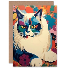 Ragdoll Cat Lover Pet Portrait for Wife Her Art Card