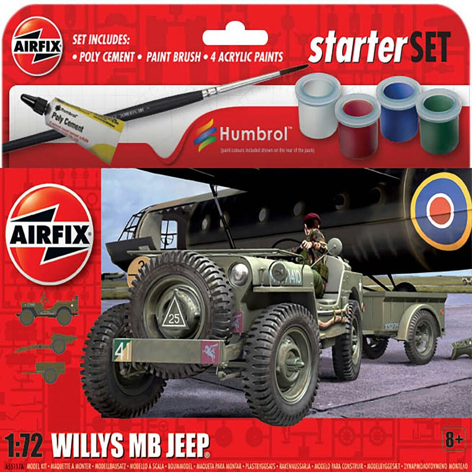 Airfix US Willys MB Jeep Gift Set (1:72 Scale)