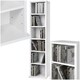 image 1 of CD DVD Storage Tower Media Display Unit Adjustable Shelves Wood Effect 102 CDs or 27 DVDs White