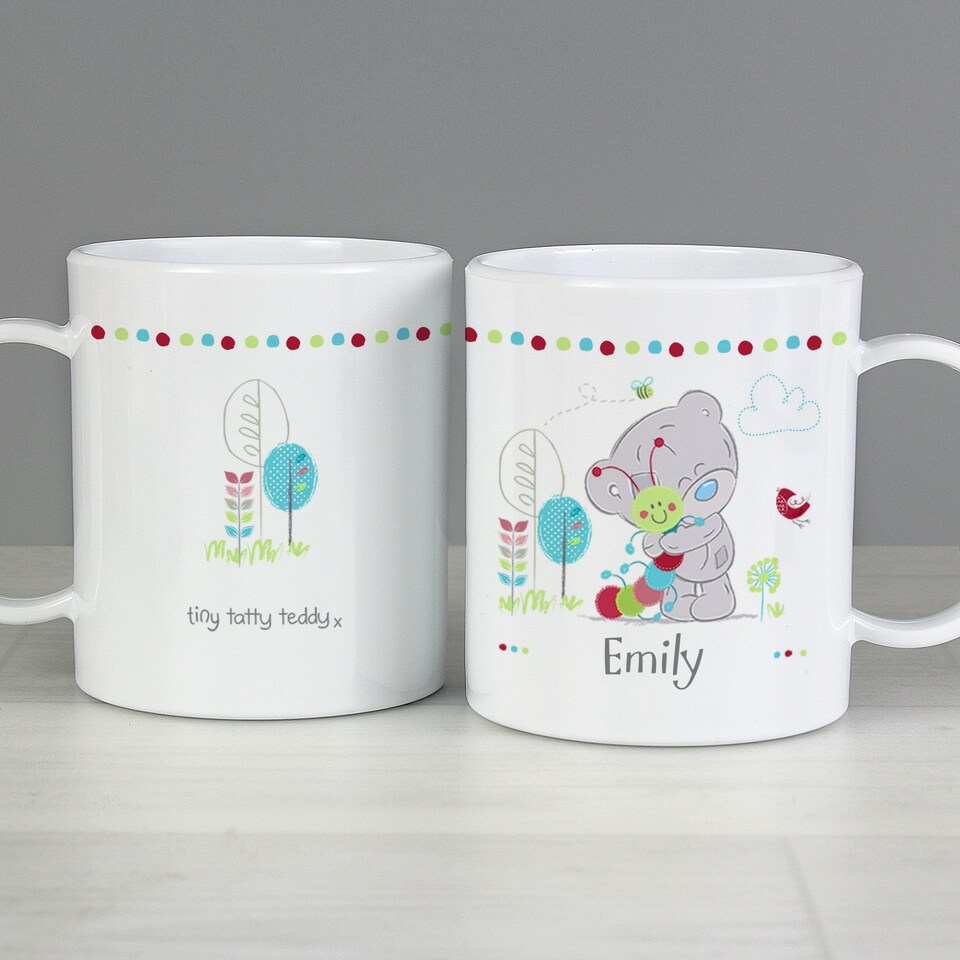 image 1 of Personalised Tiny Tatty Teddy Cuddle Bug Plastic Mug White
