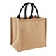 image 1 of Westford Mill Midi Jute Tote Bag - Natural/Black - One Size Cream