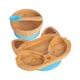 image 1 of Tiny Dining Children's Bamboo Suction Fox Dinner Set - Blue