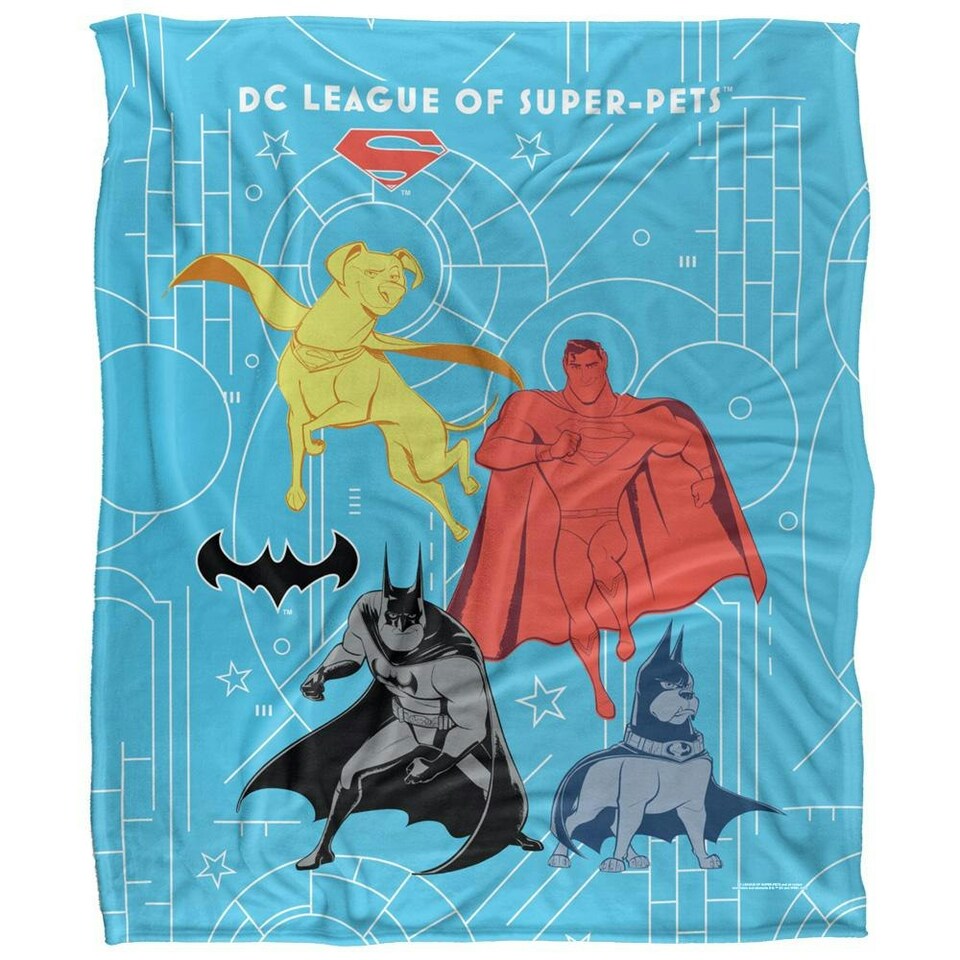 image 1 of DC Comics League Of Super Pets Group Shot Blanket - Multicoloured - One Size