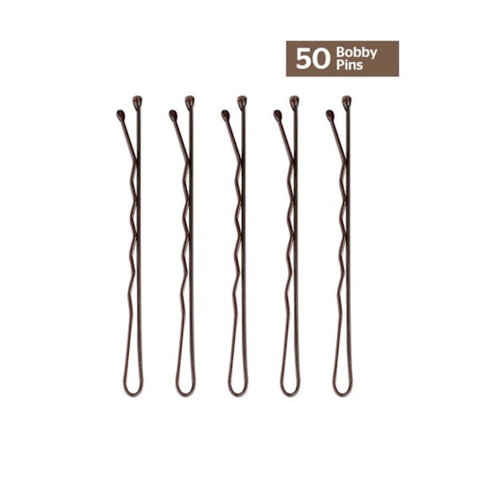 image 1 of Brushworks Brown Bobby Pins 50 Pack | Brown