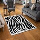 image 2 of Zebra Stripes Print (Rug) Black | Large: 140x200cm