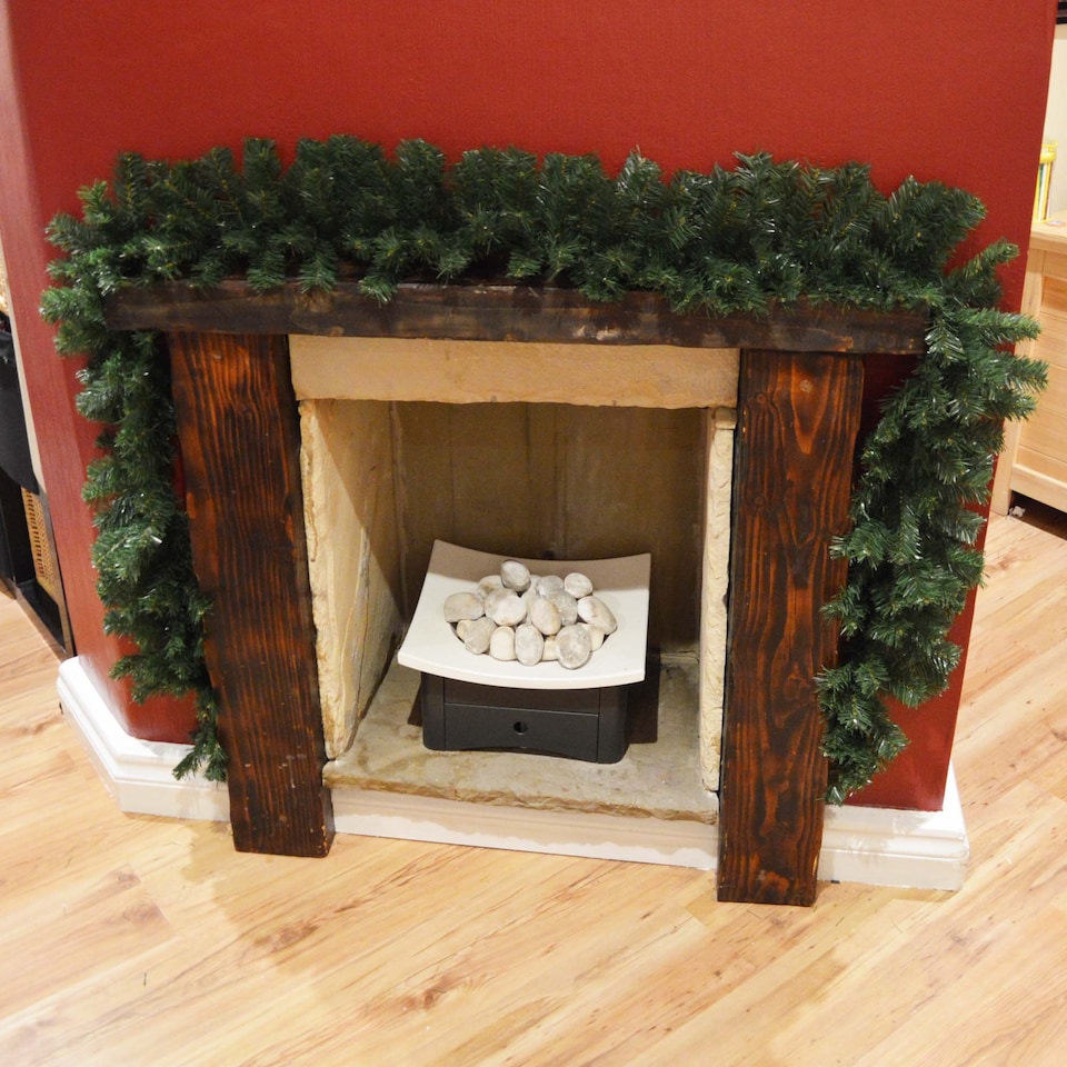 image 1 of Premier 270cm (9ft) x 25cm Plain Green Christmas Garland Decoration