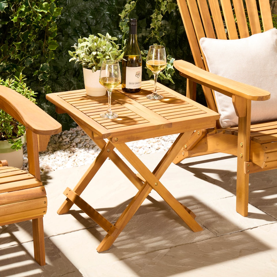 テーブル・チェア・ハンモック DAIS TEA TABLE /OUTDOORSHOP DECEMBER Vonhaus Hudson Adirondack Folding Garden Side Table with Teak Oil