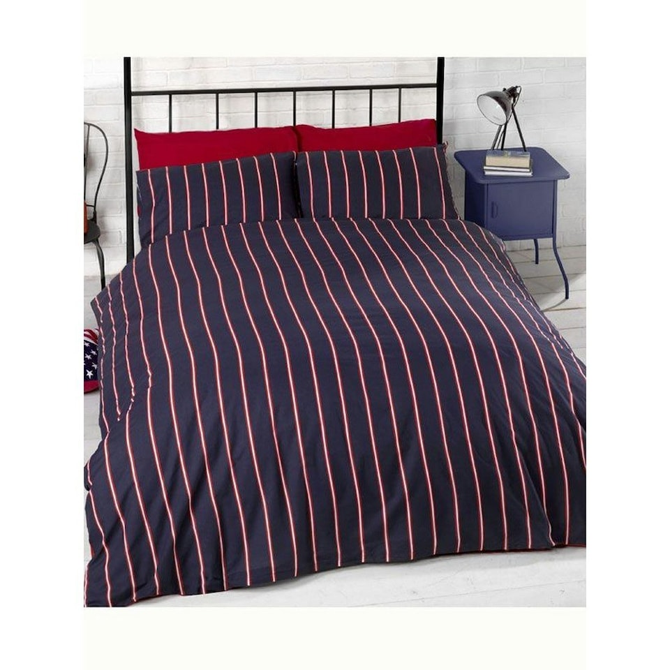 image 1 of Catherine Lansfield Don´t Wake Me Up Duvet Cover Set - Red/White/Blue - Double Red | Double