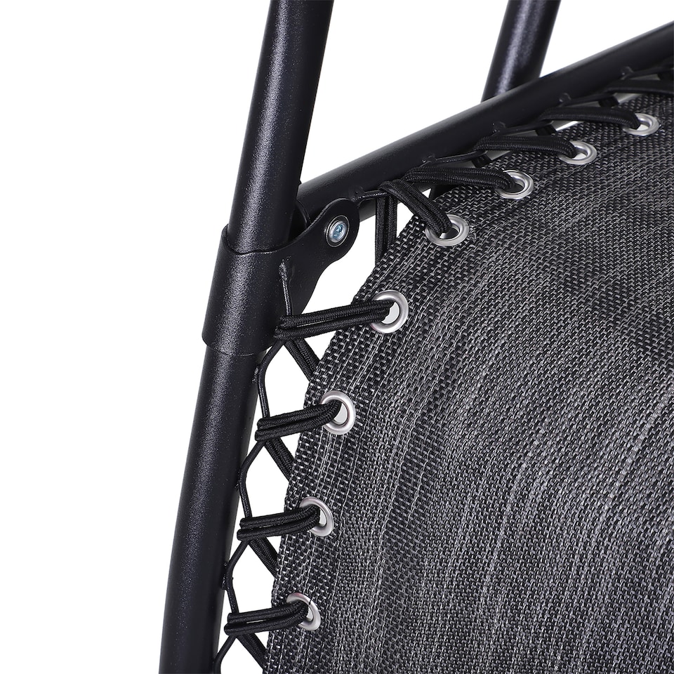 image 1 of Outsunny Folding Zero Gravity Chairs, 3 Pieces Adjustable Sun Lounger and Table Set with Cup Holder and Headrest, Patio Bistro Set with Reclining Garden Chairs for Outdoor, Light Grey