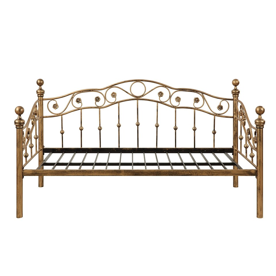 image 1 of Essendon Vintage Living Room Bedroom Antique Brass Metal Day Bed (Single)