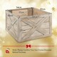 image 2 of COSTWAY Christmas Tree Collar Box Wooden Tree Box Stand Brown | One Size