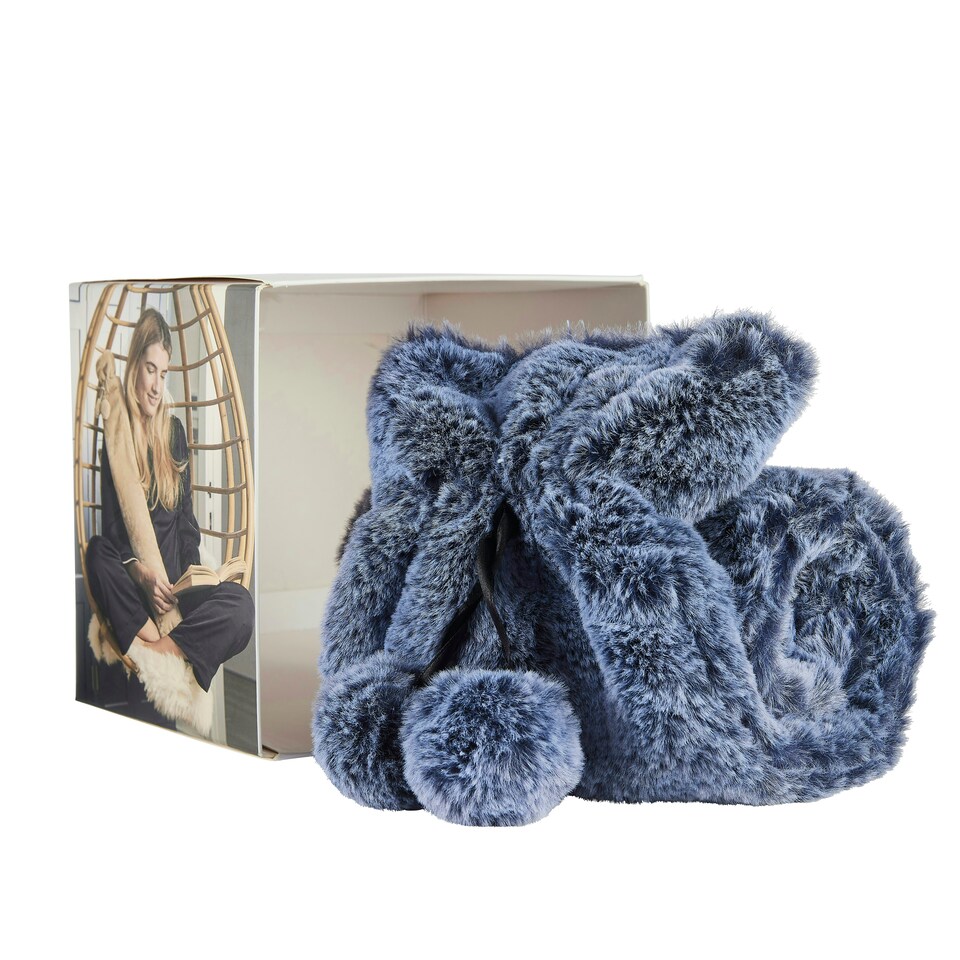 image 1 of Warmies Extra Long Hot Water Bottle Marshmallow Blue