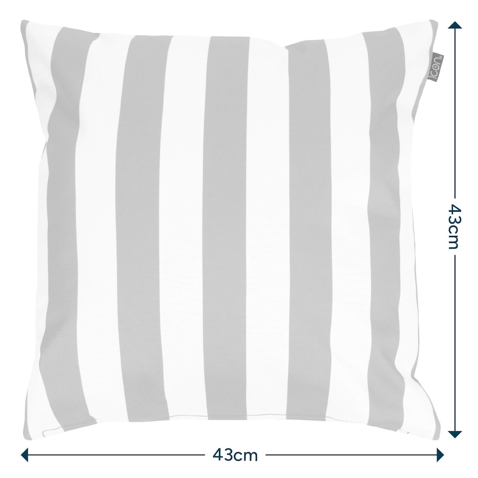 image 1 of Cushion 43x43cm Deck Stripe Orange, Double Sided