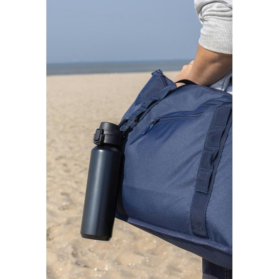 image 1 of XD Collection Via Lockable Recycled Stainless Steel 600ml Sports Bottle - Black - One Size