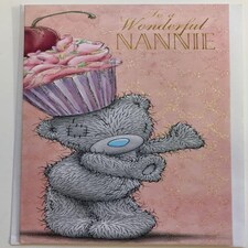 Wonderful Nannie Mother's Day Cute Me To You Bear Cupcake On Head Card New
