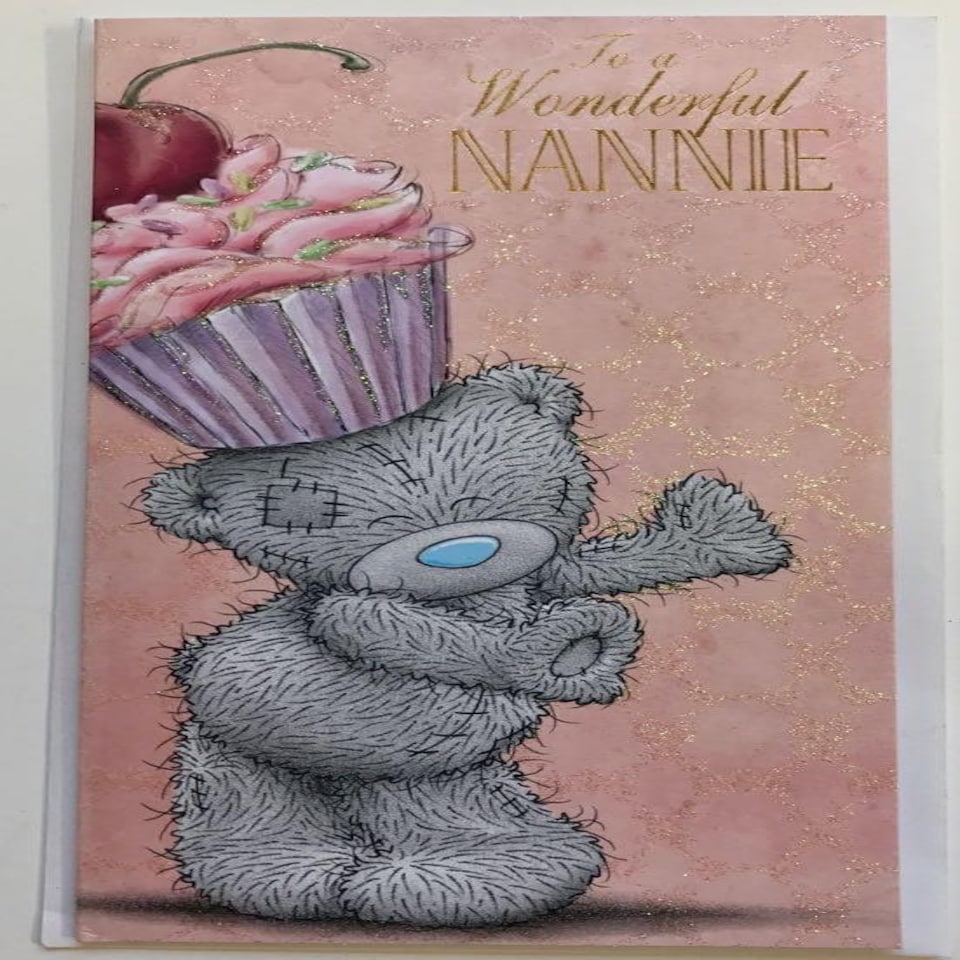 image 1 of Wonderful Nannie Mother's Day Cute Me To You Bear Cupcake On Head Card New