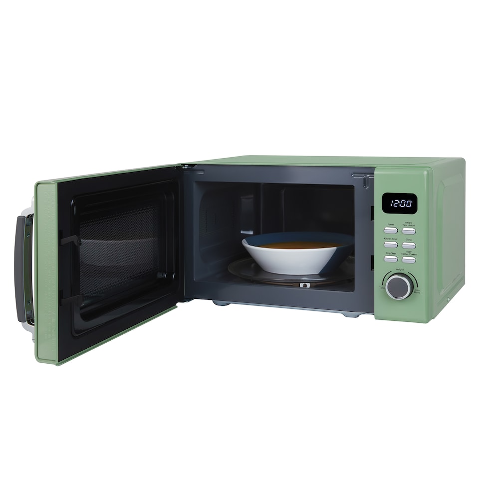 image 1 of Russell Hobbs Sage Green Digital Microwave STYLEVIA, 20 Litre 800W with 5 Power Levels, Mirror Finish RHM2026SG