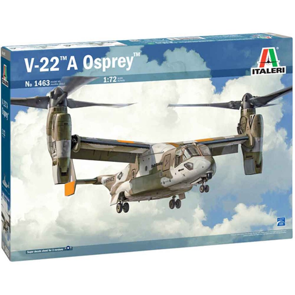 image 1 of Italeri V 22A Osprey VTOL Military Aircraft Model Kit Scale 1-72