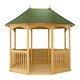 image 1 of Brompton Large Tiled Pavilion Gazebo - Pressure Treated Timber - L370 x W270 x H310 cm
