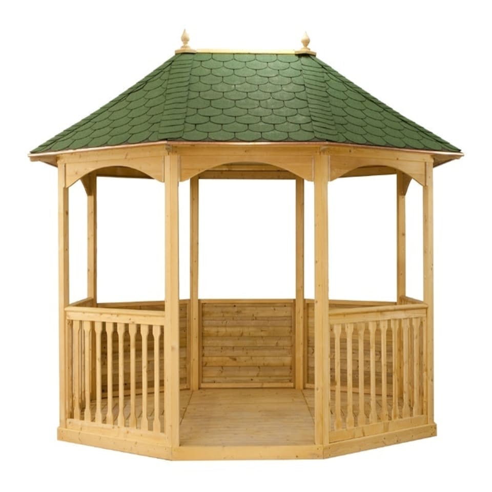 image 1 of Brompton Large Tiled Pavilion Gazebo - Pressure Treated Timber - L370 x W270 x H310 cm