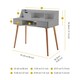 image 3 of Teamson Home Creativo 40in Modern Wooden Writing Desk with Storage, Grey/Natural